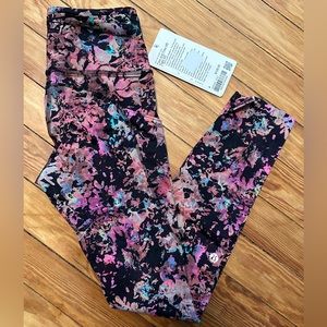 NEW Lululemon Fast Free HR Tight 25” Floral Size 4 Leggings Pockets NWT